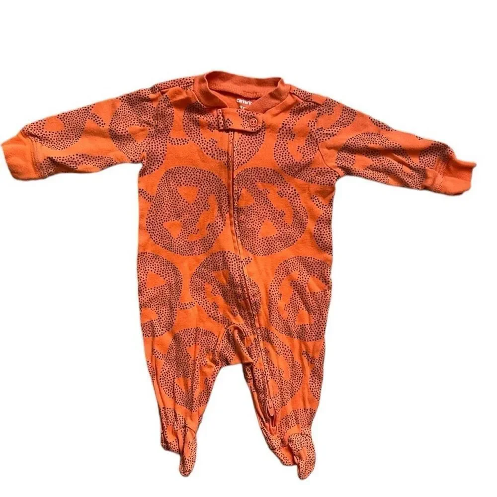 Baby Unisex Carters Baby Halloween Pumpkin Sleep and Play Footie Pajamas - 3 mo